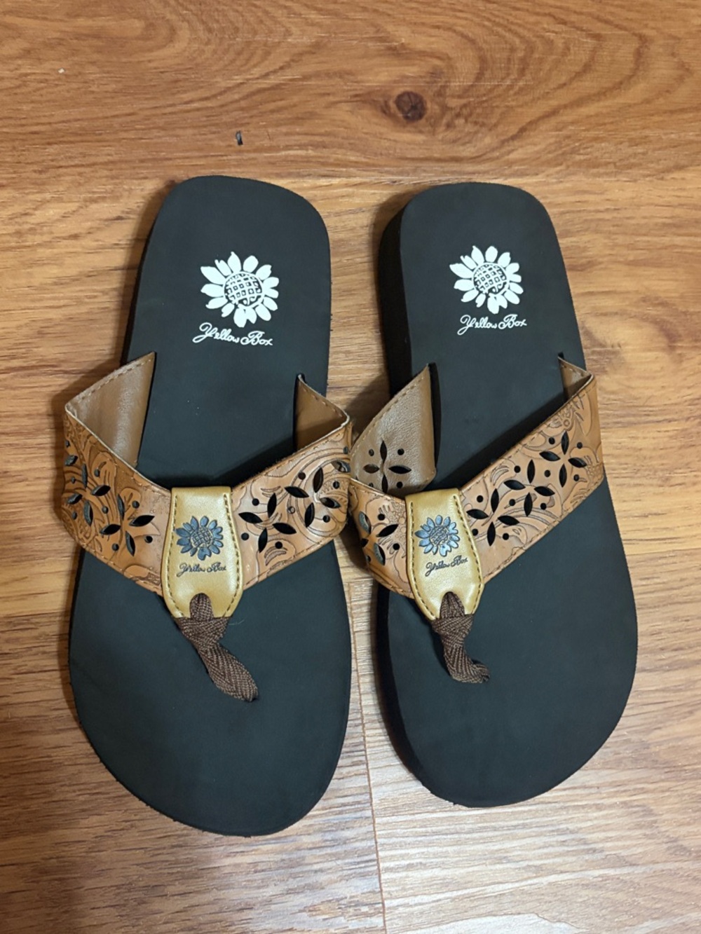 Yellow Box Flip Flops - Size 7